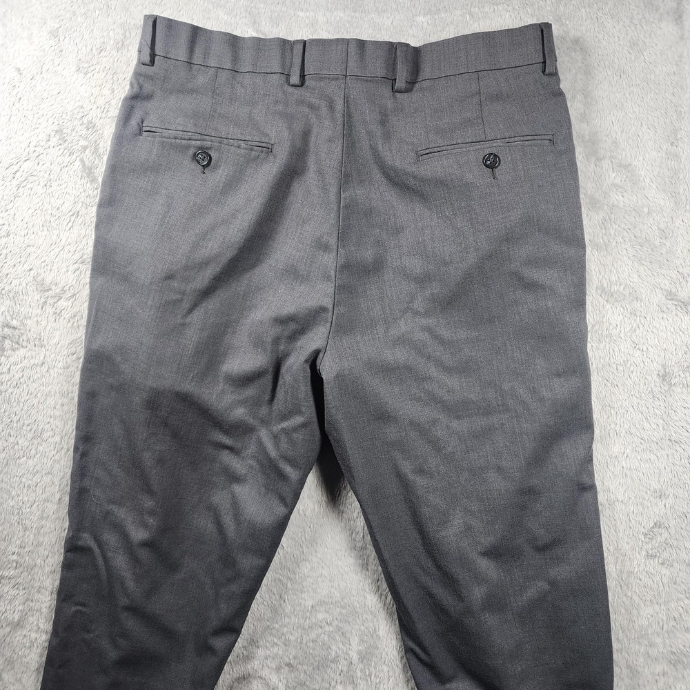 Hart Schaffner Marx Pants Mens 32x29 Gray Wool Stretch Dress Slacks (Tag‎ 34x30) - Picture 10 of 12